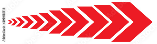 Perspective Red Chevron Arrow PNG, Dynamic Direction Indicator Symbol, Modern Navigation Pointer, Geometric Forward Movement Sign, Infographic Design Element, Transparent Background Clipart
