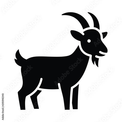 Black Goat Silhouette Standing Profile