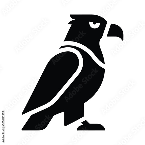 Stylized Black And White Eagle Head Silhouette Vector Illustration