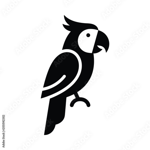 Black Parrot Silhouette Profile