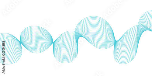 Konstfotografi Soft light cyan teal flowing wave vector illustration with abstract dynamic smoo