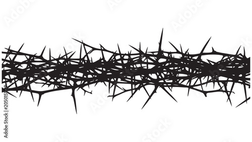 Black sharp barbed wire border fence security protection prison barrier boundary spike pattern vector illustration