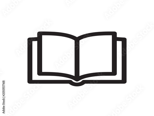 Open Book Line Art Vector Illustration Minimalist Educational Symbol