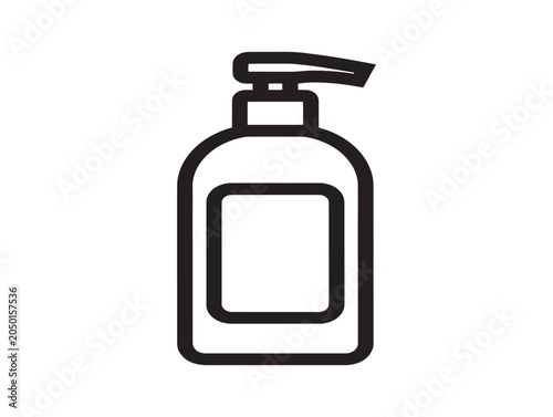 Empty Conditioner Bottle Icon Minimalist Line Art Vector Illustration