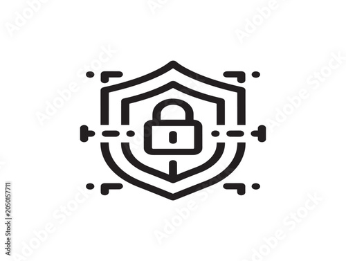 Shield Security Icon Vector Illustration for Cyber Protection and Network Defense