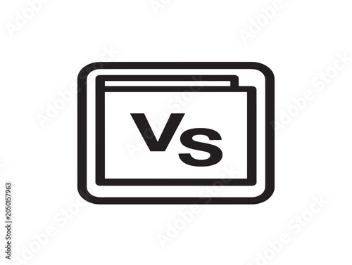 Comparison Versus Icon Line Art Vector Illustration Minimalist Style