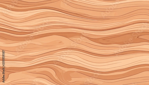 Wooden surface with wavy grain pattern.