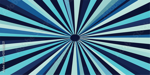 Fotografija Blue Sunburst Pattern: A dynamic and energetic graphic featuring radiating blue lines forming a sunburst pattern, creating a sense of motion and intensity