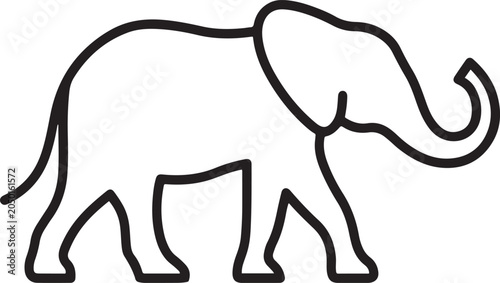 Fotografie Continuous one line drawing of elephant