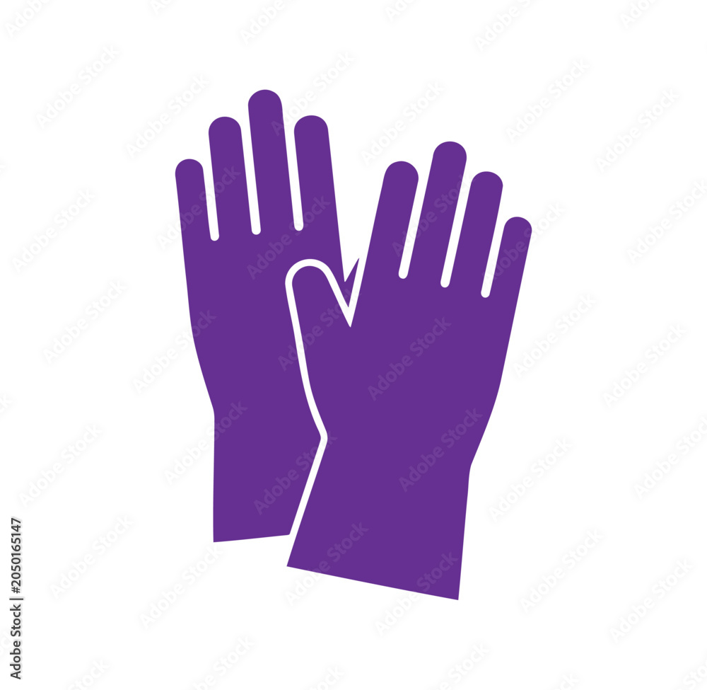 Fototapeta premium Two Purple Hands Icon Indicating Protection and Support