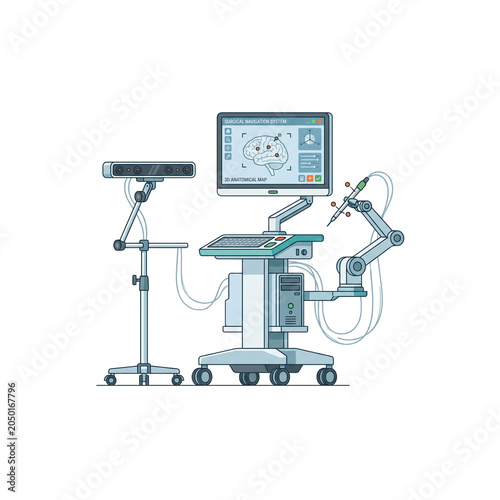 Surgical Navigation System with Screen Transparent PNG, Advanced Image-Guided Surgery Equipment, Clinical Technology
