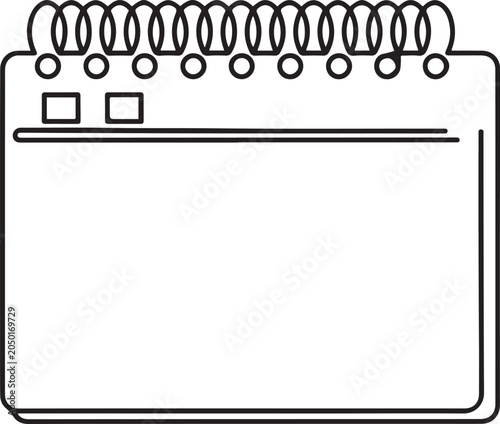 Fotografía Continuous one line drawing of empty loose-leaf calendar