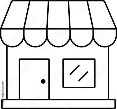 Minimal Storefront Line Art Vector Icon