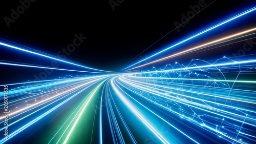 Looping neon trails background.