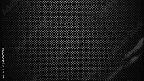 Bild auf Leinwand Hexagonal grid pattern with distressed scratch marks dark gray metallic texture