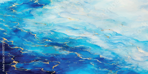 Photos A beautiful summer landscape of the deep blue ocean water under a clear sky with