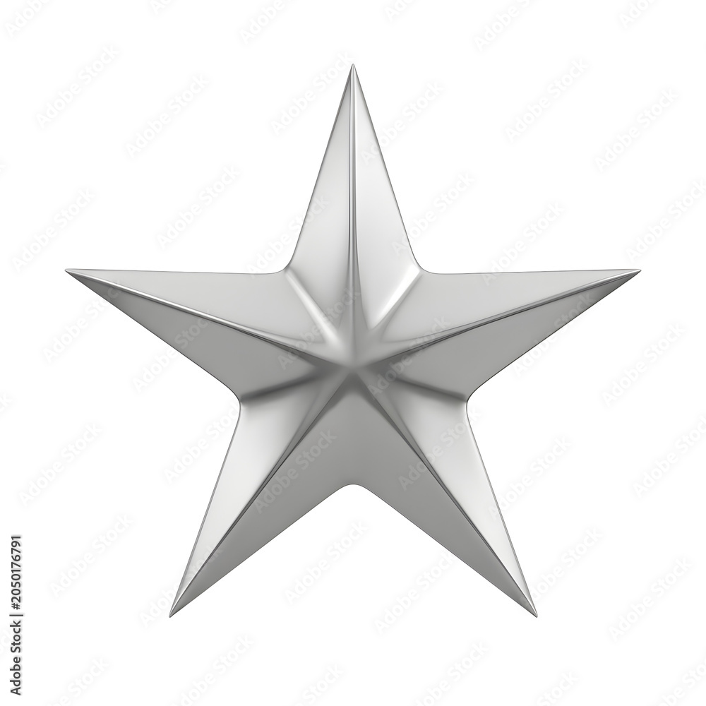 Obraz premium Shiny Silver Five-Pointed Star