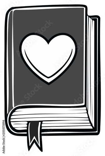 Classic Hardcover Book with a Bold Heart Symbol on the Cover
