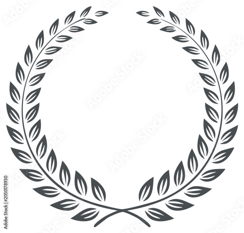 Elegant vector laurel wreath encircling frame design element symbol of victory achievement honor or vintage decoration