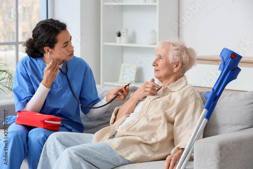 African-American caregiver ...