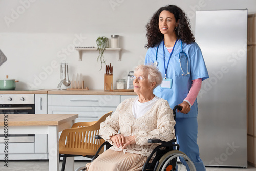 African-American nurse with...