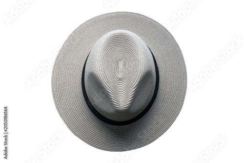 gray straw hat, png file