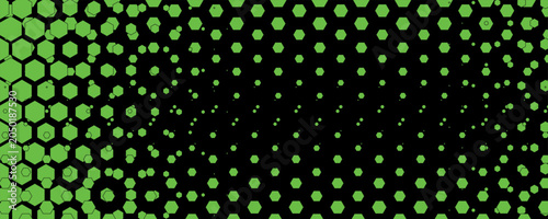 Картината върху платно A mesmerizing pattern of green dots on a black background