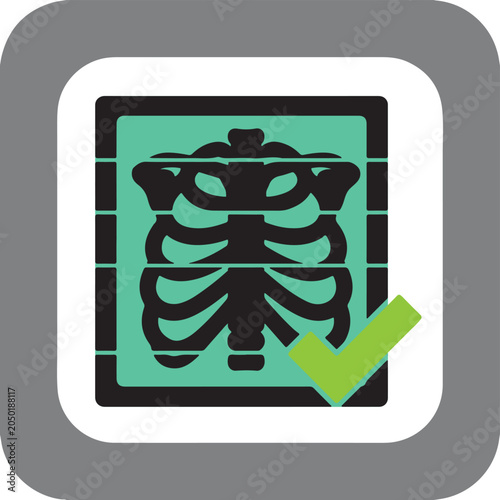 Medical Image Analysis — Flat Filled Black Silhouette Glyph Vector Icon for AI Diagnostics & Digital Health Tech App and Medical UI Design