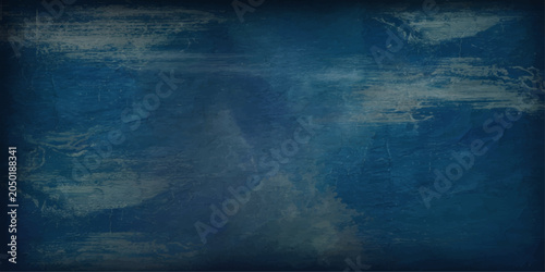 Quadro em tela An abstract deep blue grunge background features a stormy ocean texture reflecti