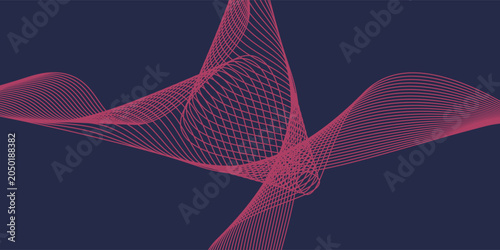 Obraz na płótnie Thin line wavy background