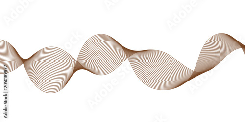 Foto Modern soft beige abstract wave vector background with smooth flowing lines mini