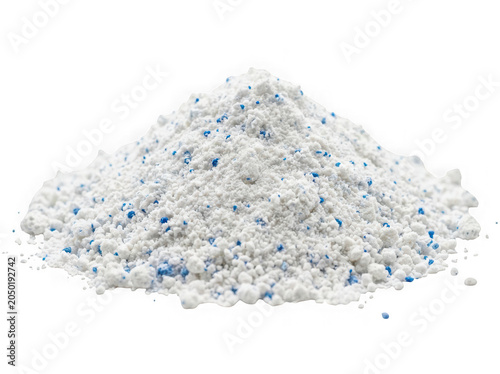 A pile of laundry detergent powder isolated on transparent background