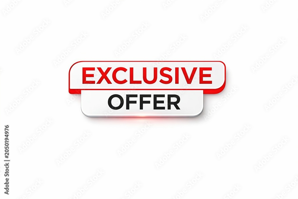 Obraz premium Exclusive offer banner with red and white design