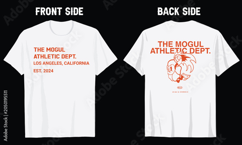 Retro Mogul Athletic Dept Mascot Varsity T Shirt Design