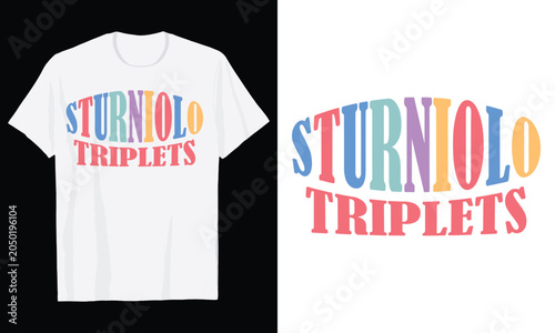 Retro Stacked Pastel Typography Sturniolo Triplets T Shirt Design