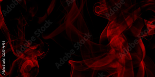 Red smoke on black background, colourful abstract, red fog minimalistic background, soft curves and enchanting flickers of light, abstract red smoke moving on black background.
