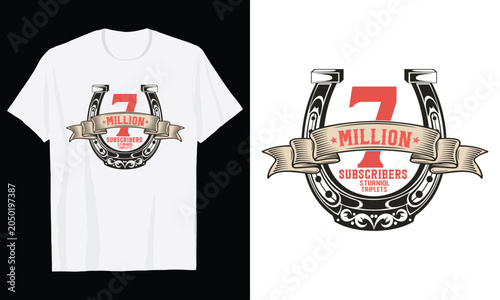 Vintage Western Horseshoe Sturniolo Triplets 7 Million Subscribers T Shirt Design