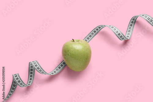 Fresh apple with white meas...