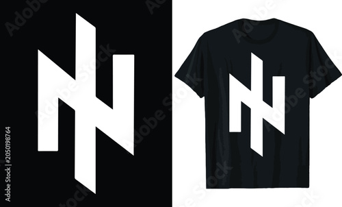Minimalist Wolfsangel Monochrome Emblem T Shirt Design