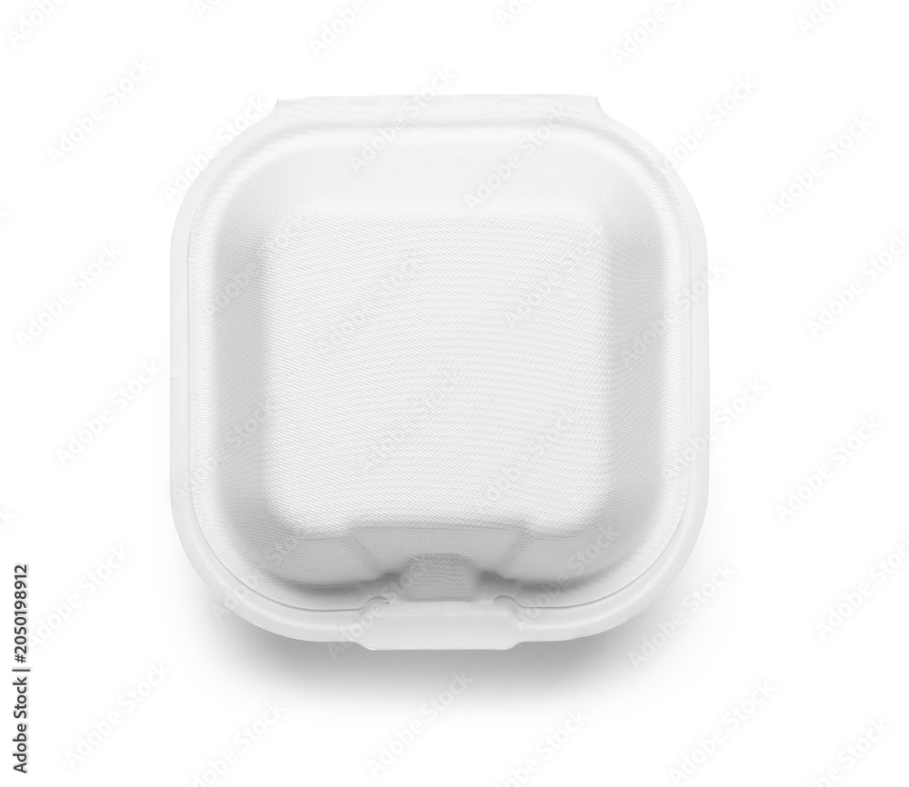 Naklejka premium Takeaway food container isolated on white background, top view