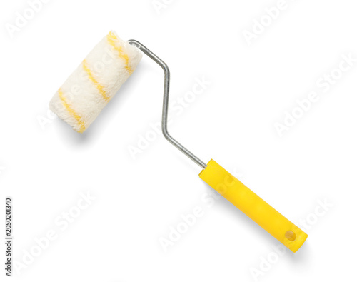 Paint roller with yellow ha...