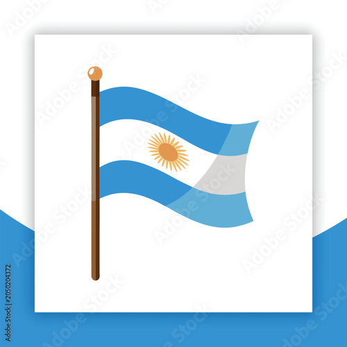 Vector illustration of Argentina's national flag. A symbol of identity, culture, and patriotism