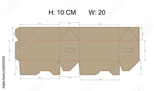 Printable Auto Lock Bottom Box Packaging Dieline and 3D Model