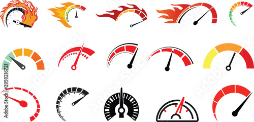 Cuadro en lienzo Speedometer icon set