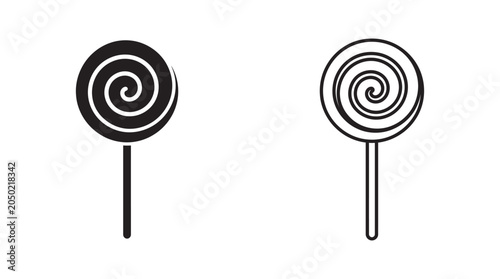 Foto Two Lollipop Shapes In Black And White Silhouette