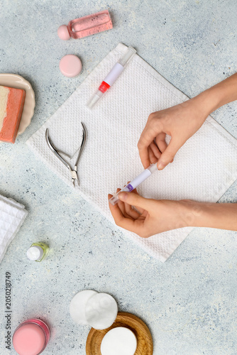 Female hands with cuticle o...