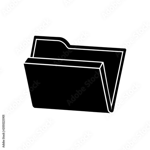 Simple black folder icon for digital files Vector