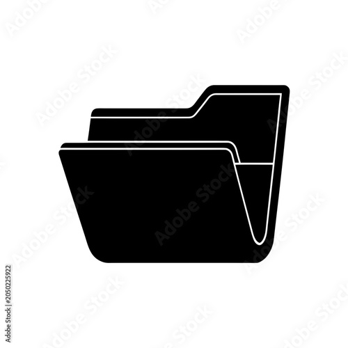 Black file folder icon for computer system Vector