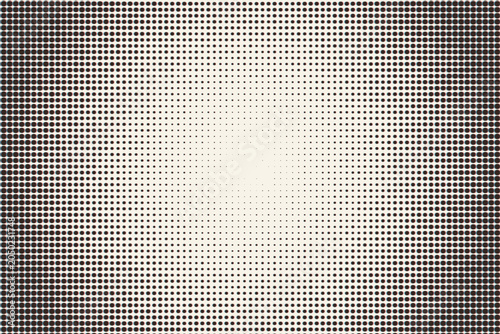 Obraz na płótnie Radial halftone pattern with fading dots and subtle chromatic aberration gradien