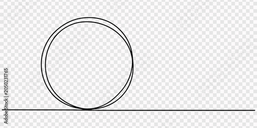 continuous one line drawing circle, Continuous one line circle stroke, Hand drawn circle frame on white background. one line drawing vector illustration, Continuous one line drawing of scribble black 